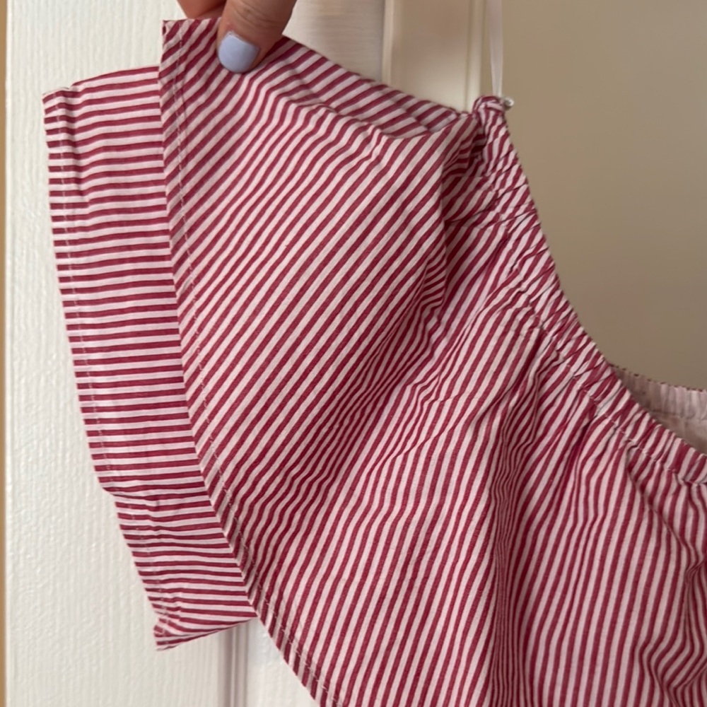 Striped Red Ruffle dress - Picture 3 of 5